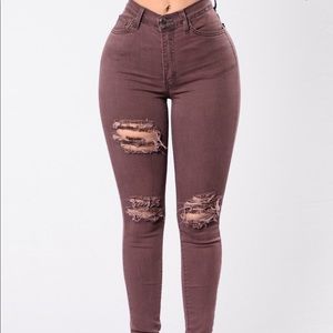 Burgundy Skinny Jeans